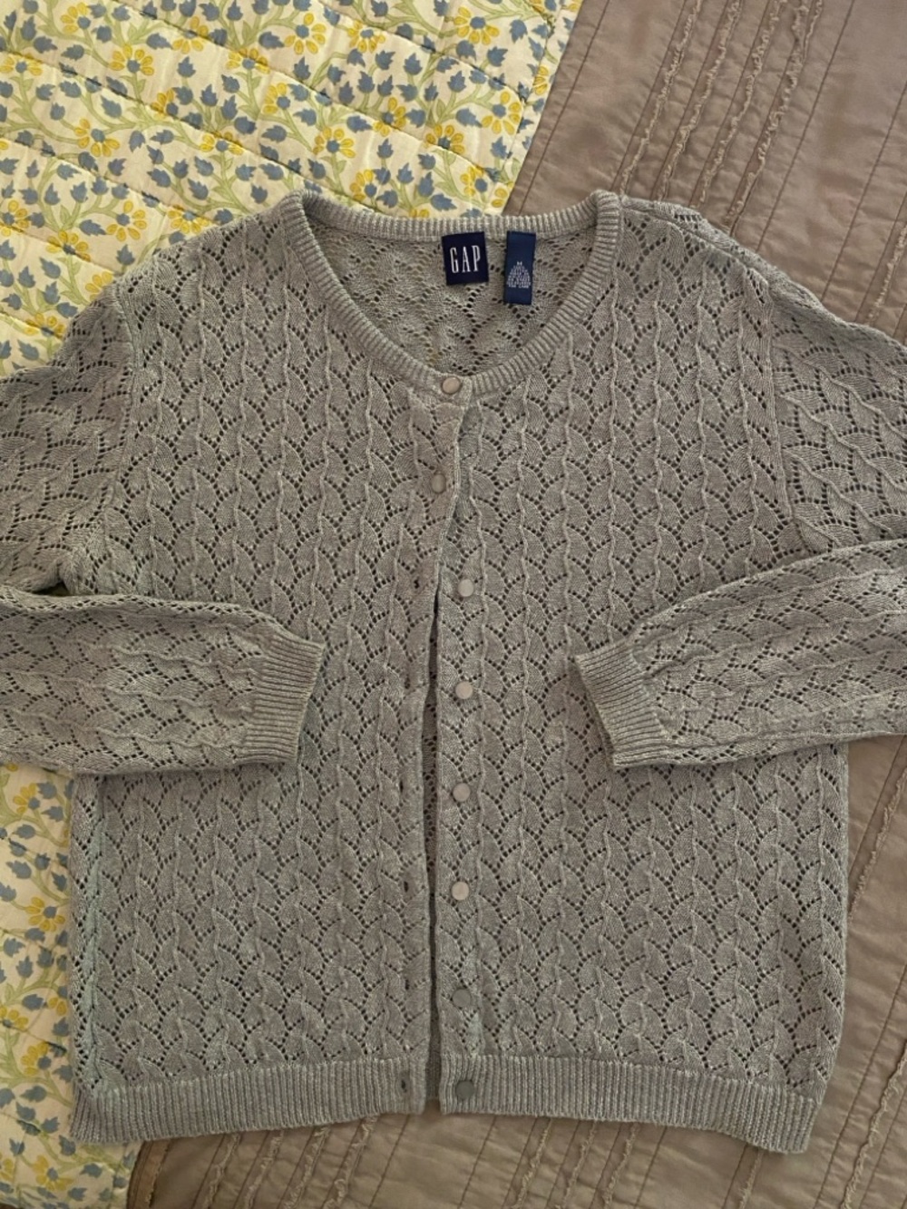 GAP - Light Gray Knit Button Cardigan